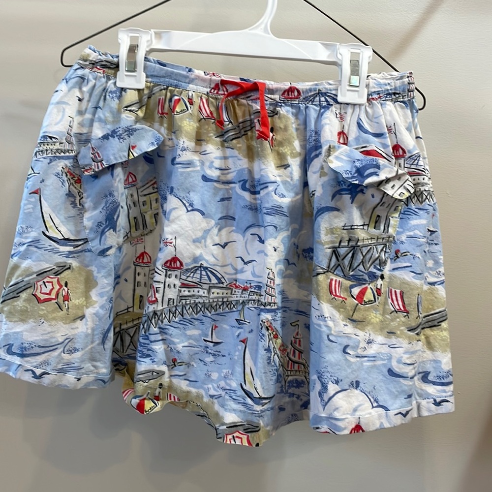 Mini Boden - adorable, seaside print - 100% cotton skirt, size 8